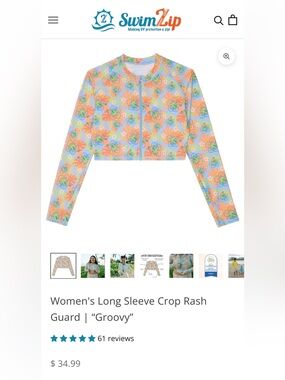 Long Sleeve Crop Rash Guard “Groovy” 2X
